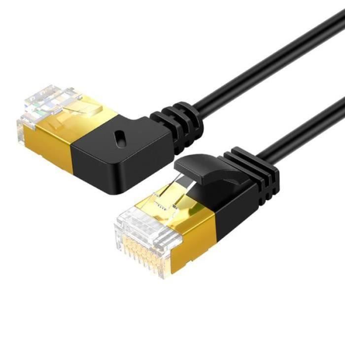 Ototon® 3M CAT 7 Câble Ethernet RJ45 Superfine Câble Réseau Coudé 90 Degrés  10 Gbps 600MHz Pour PC TV Box Routeur - Droite 3M - Cdiscount Informatique