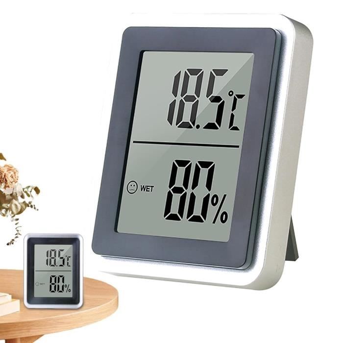 Hygromètre Numérique Avec Thermomètre - écran LCD, Plage -10°C à 60°C, 10-99% HR, Pour Maison, Serre, Bureau