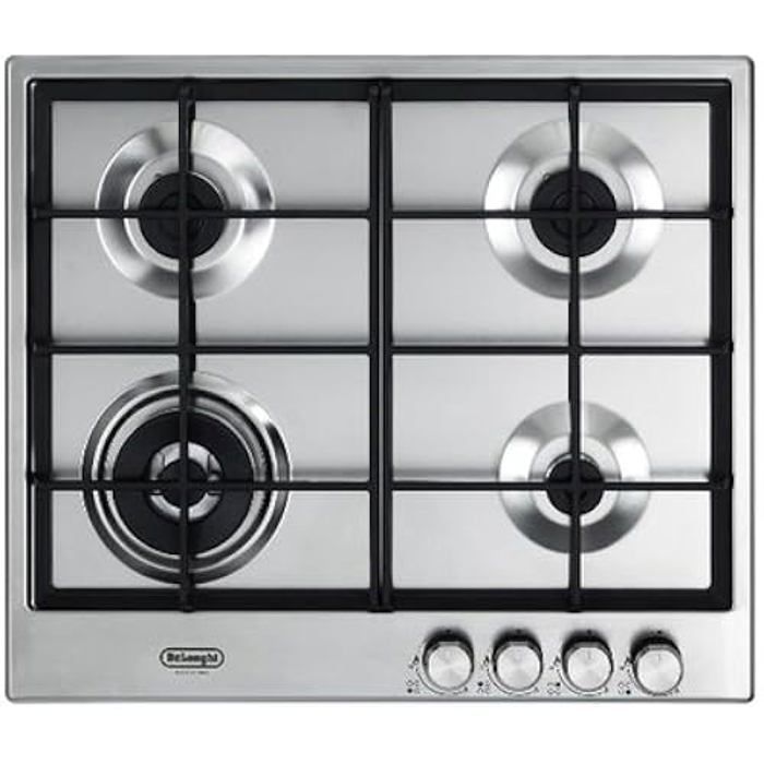 Plaque De Cuisson Gaz DeLonghi SLF 460 LX Encastrable Acier Inoxydable Fonte