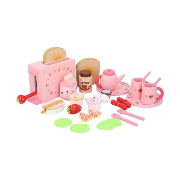 Jouets à Pain Bois Bébé - Accessoires Cuisine Enfant Avec Velcro, Jeu Boulangerie Pour 3 4 5 Ans