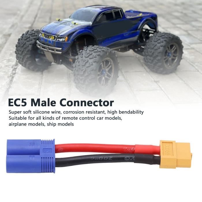 EJ.life Connecteur RC câble en Silicone souple pliable XT60 femelle à ...