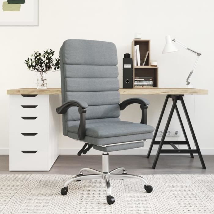 famirosa fauteuil de massage inclinable de bureau gris clair tissu-725