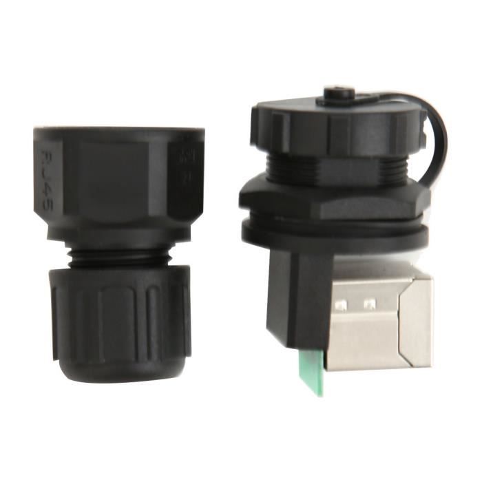 QIANRENON rj45 Connecteur Étanche CAT6 8P8C Panneau Montage Extérieur IP65, Prises Câble Protection Gaine