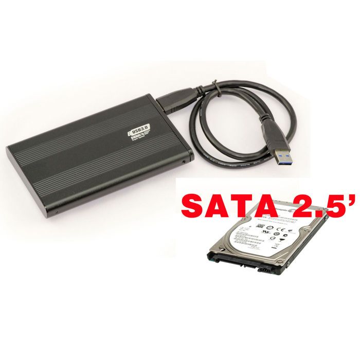 KALEA-INFORMATIQUE Boitier aluminium NOIR pour Disque Dur SATA 2.5 USB3 SUPERSPEED
