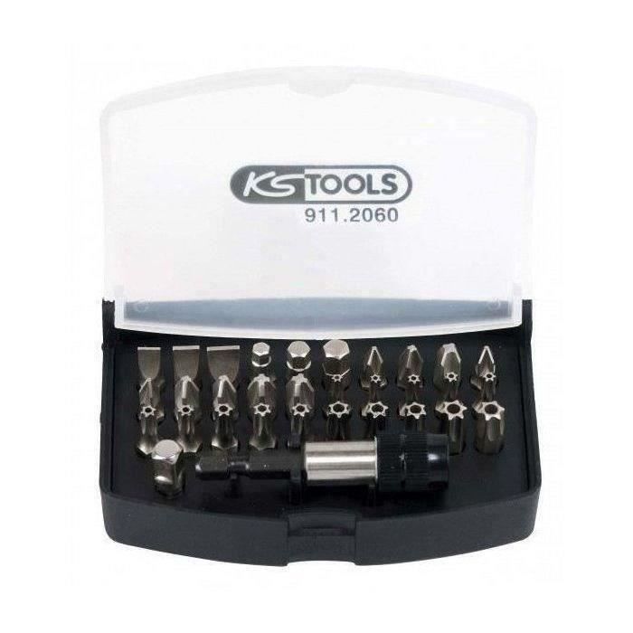 Coffret embouts et porte embouts 1/4 composé d'embouts tournevis, hexagonaux et Torx