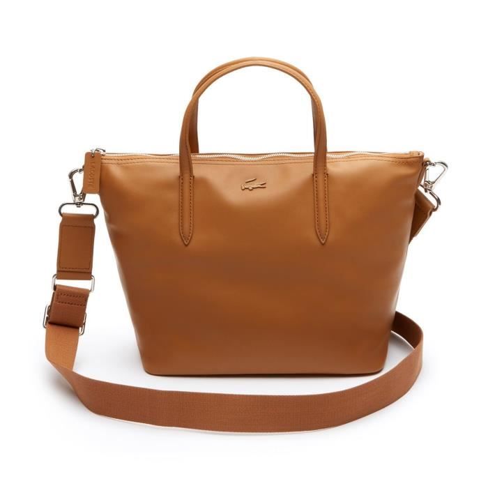 Lacoste - Sac à main femme en cuir | L.12.12 CUIR NF2585IR - Couleur:Camel  Taille:TU - Achat / Vente Lacoste - Sac à main femme en - Cdiscount