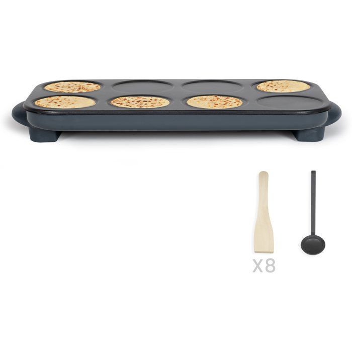 Crêpière INOX pour 8 Mini crêpes + Pancakes anti adhésif 8 crêpes Maxi crêpes party - vue 3