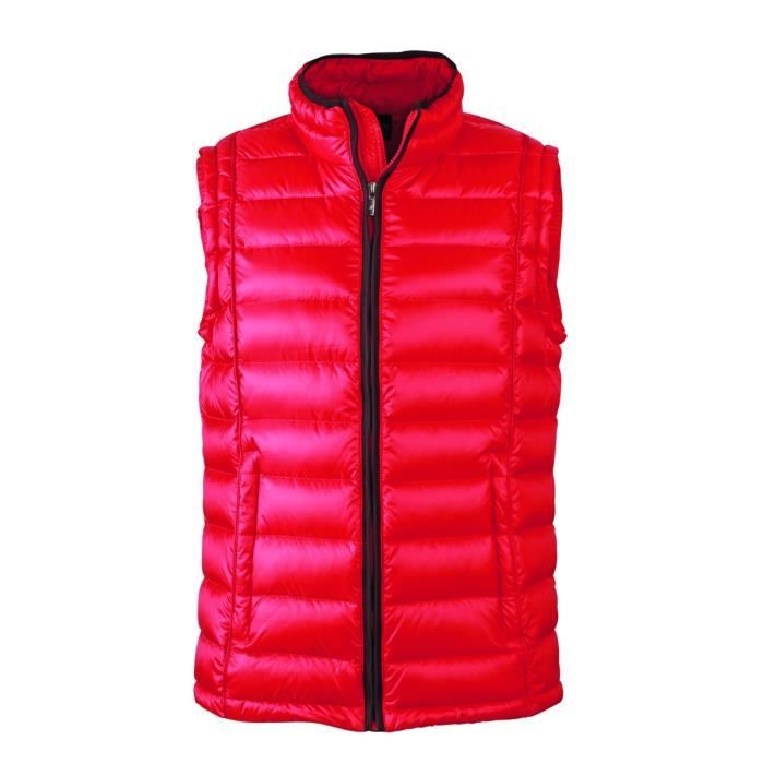 Gilet sans manche matelass duvet HOMME JN1080 rouge doudoune