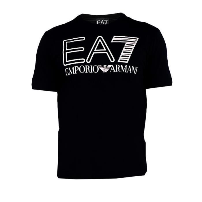 Tee-shirt EA7 Emporio Armani - Réf. 6RPT03-PJFFZ-1200. Couleur : Noir. Détails. - Coupe régulière. - Manches courtes. - Col en