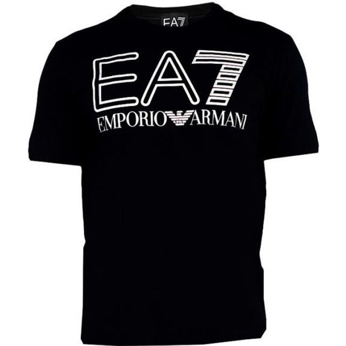 Tee-shirt EA7 Emporio Armani - Réf. 6RPT03-PJFFZ-1200. Couleur : Noir. Détails. - Coupe régulière. - Manches courtes. - Col en