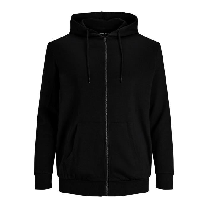 Sweatshirt zippé à capuche Jack & Jones Basic Noir - black - 7XL
