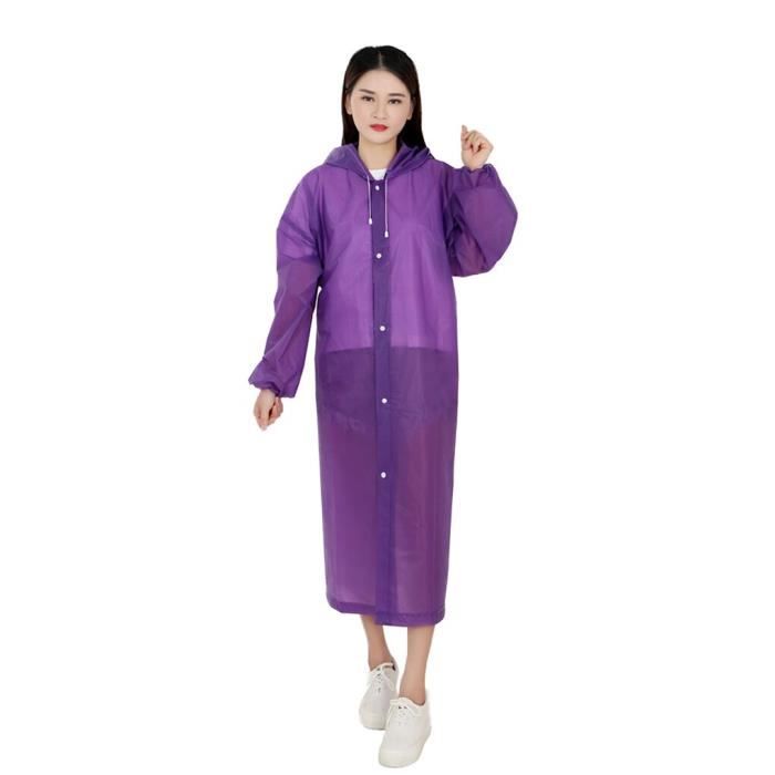 Gerhannery 2Pcs Poncho Pluie Imperméable, Réutilisable Cape De Pluie Avec Capuche, Poncho De Pluie Pour Homme Femme (FR/ES, Alpha/lettres, Taille Unique, Grande Taille, Taille Normale, 2, Violet