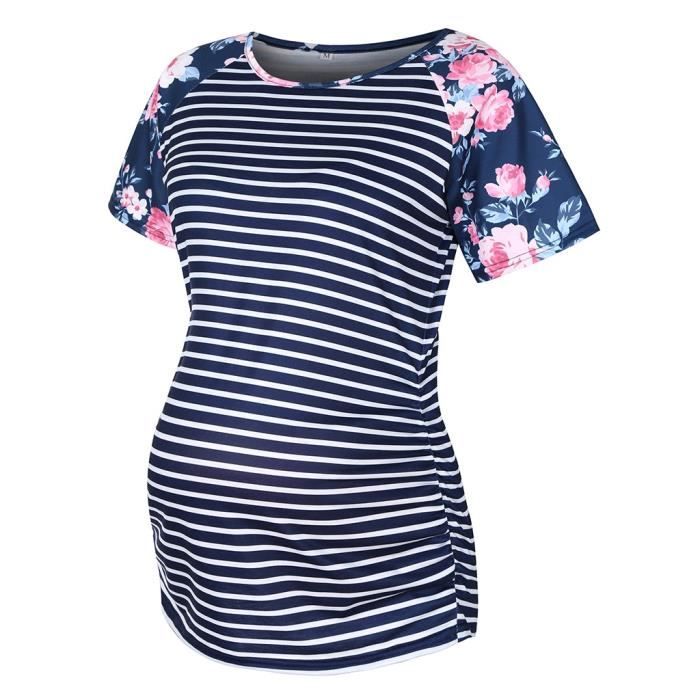 Haut De Grossesse Halloween - Manches Courtes, Motifs Citrouille/squelette - Taille S à XXL - Tissu Extensible Respirant