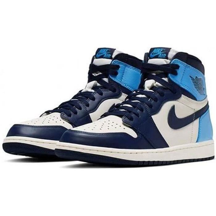 Basket NIKEs Air Jordans 1 High OG Hyper Royal Chaussure de Sport AJ 1  Homme Femme Blanc Gris Bleu et blanc Bleu et blanc - Cdiscount Chaussures