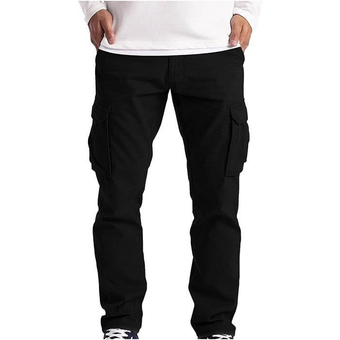 Homme Pantalon Militaire Cargo Slim Pantalon Travail Sport Jogging  Pantalons Multi Poches Outdoor Décontractée Randonnée Pants S-4XL