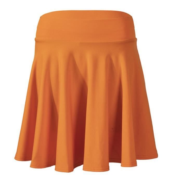 Jupe Femme ÉT COMPAGNIE – Orange – Taille 42 – Style à Volants