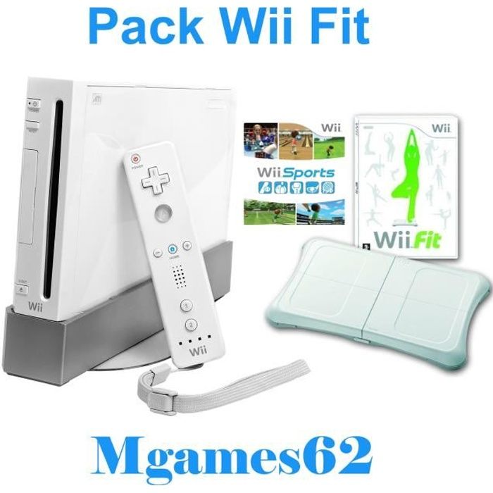 Console Wii Nintendo Blanche + Wii Sports + Wii Fit + Balance Board Mgames62