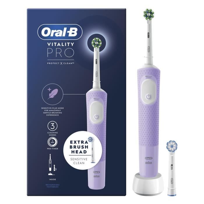 Brosse à dents électrique ORAL B Vitality Pro Rechargeable 2 têtes de brosse 3 modes de brossage