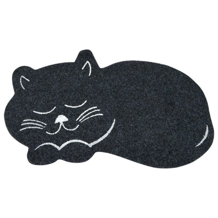 Tapis de Repas pour Chat Feutrine 60cm Noir