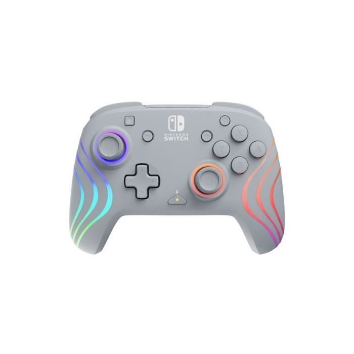 Manette filaire PDP Afterglow Wave pour Nintendo Switch Gris 8 zones RVB