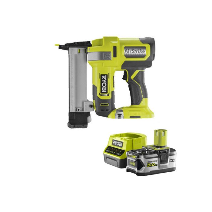 Pack RYOBI Agrafeuse à air comprimé 18V One+ R18GS18 0 1 Batterie 5.0Ah 1 Chargeur rapide RC18120 150