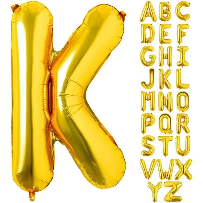 Ballon Lettre En Aluminium Doré 16 Pouces - Gonflable à L'hélium Ou à L'air, Parfait Pour Les Fêtes