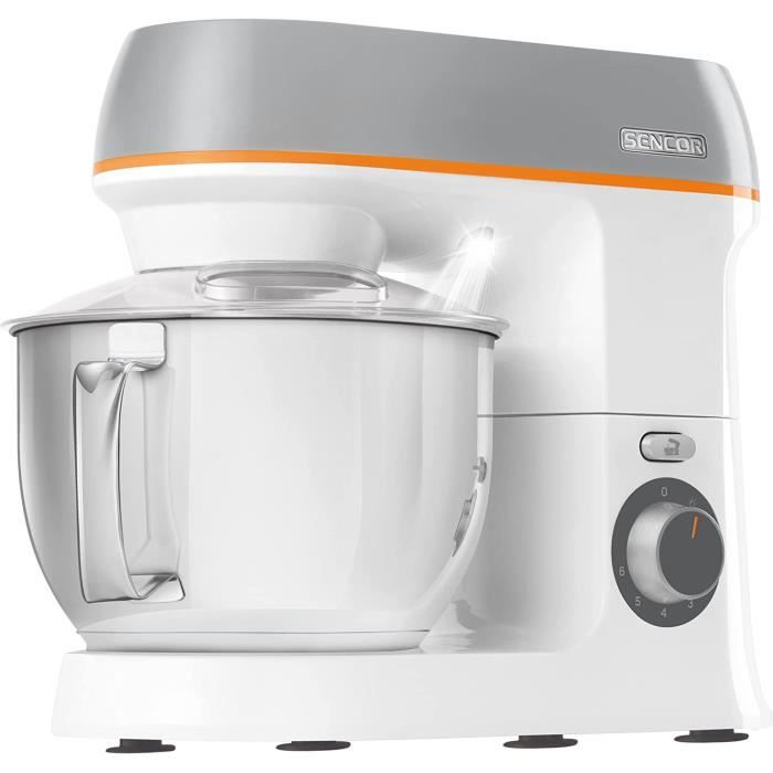 Robot Pâtissier Sencor STM 8950 Multifonction - 1800W, Bol Inox 6,7L, Panneau LED, Corps Métal, Accessoires Complets