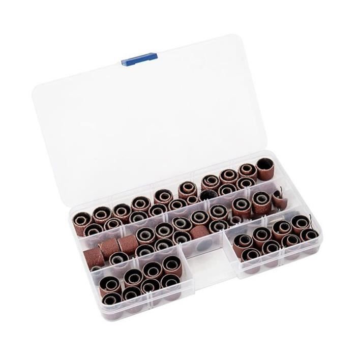 Kit Ponceuse à Tambour 20 Pièces – Tambours Caoutchouc + Manchons Abrasifs 80/120 Grit + Étui Rangement Pour Perceuse, Bricolage Bois