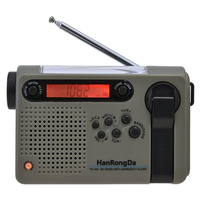 Radio De Survie Mesqool AM/FM/SW - Manivelle, Solaire Et Batterie 4000mAh - Chargeur USB-C D'urgence