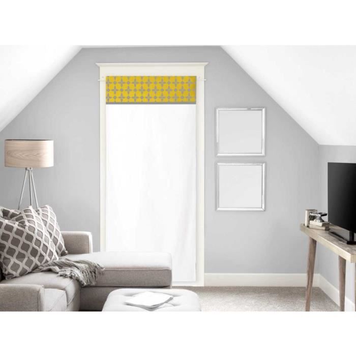 Rideau Brise-bise Brodé Polyester 2 Tons écru - Dimensions 45x60 Cm, Prêt à Poser, Fabriqué En France