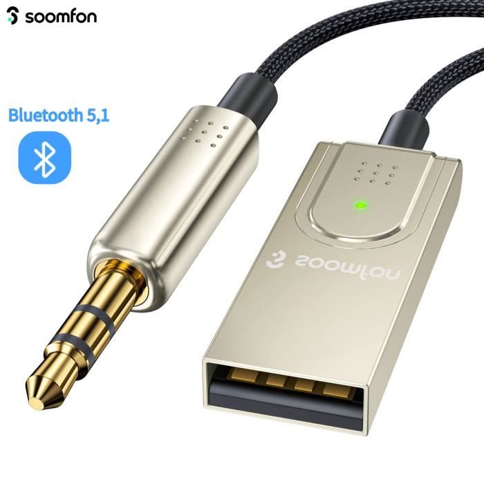 Récepteur Bluetooth Voiture Jack USB Audio 3.5mm AUX Avec Micro