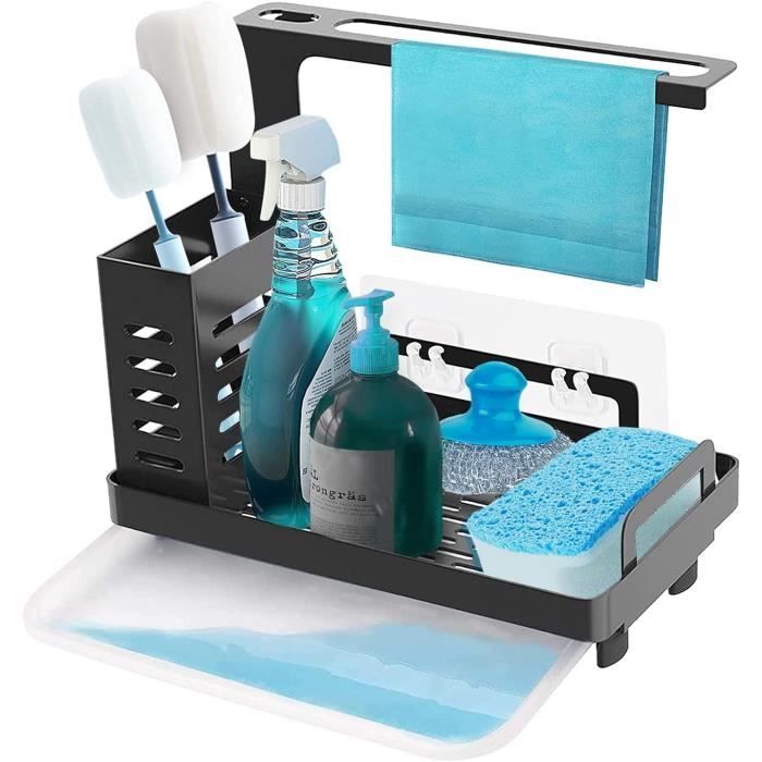 PORTE EPONGE AVEC RACLETTE ALU ARGENT ANODISE/CHROME