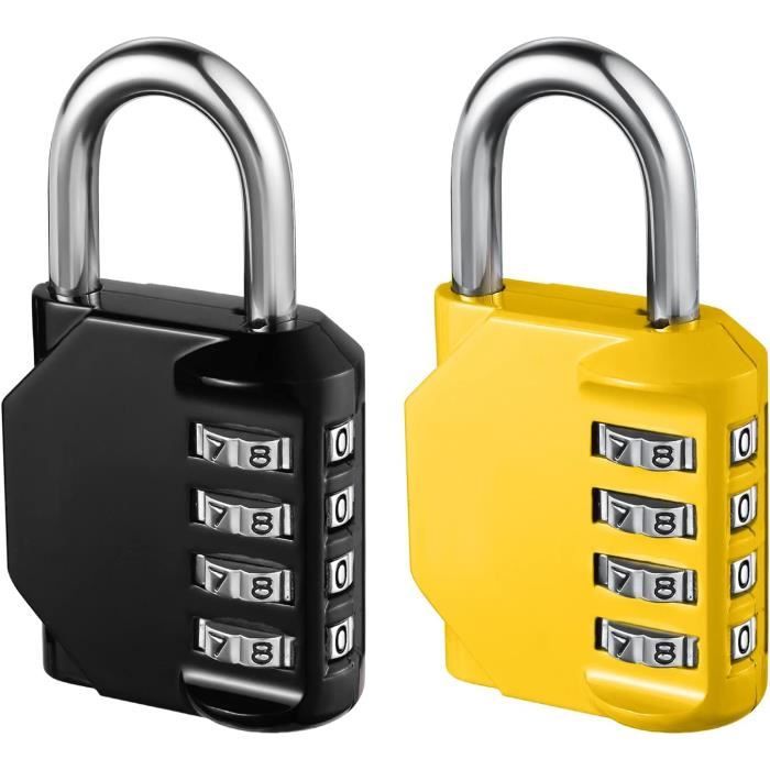 Lot De 2 Cadenas à Combinaison 4 Chiffres En Laiton - Petite Taille, Résistants