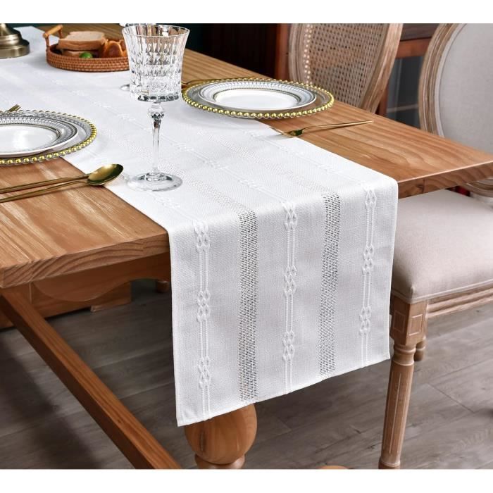 Tovaglia In Cotone Con Pizzo Rettangolare 150x220 Cm – Stile Pastorale Bianco Per Tavola