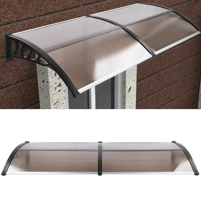 YALURUI Auvent de Porte Aluminium Auvent Marquise D'entrée Toit Abri Contre La Pluie et UV