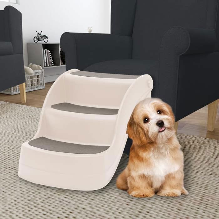 vidaXL Escalier pliable Crème