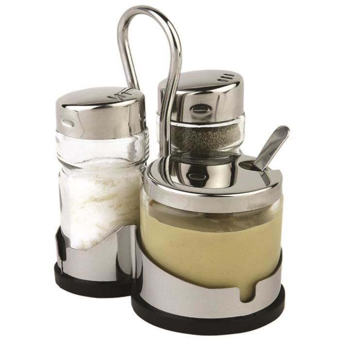 Ménagère En Inox Pro Sel, Poivre Et Moutarde - - Restauration