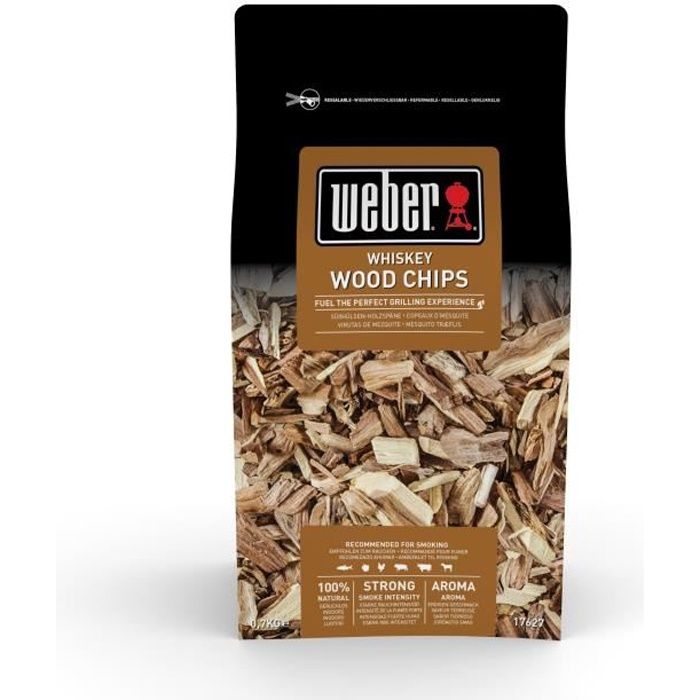 Boîte de bois de fumage WEBER - Whisky - Copeaux de bois pour fumer vos aliments