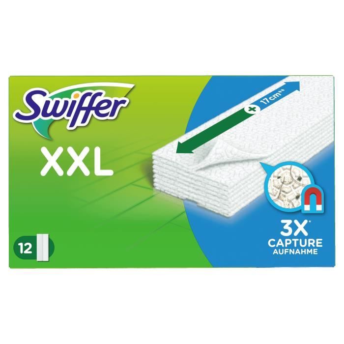 SWIFFER Balai Attrape-Poussière Recharges Lingettes Poussières - 12 unités