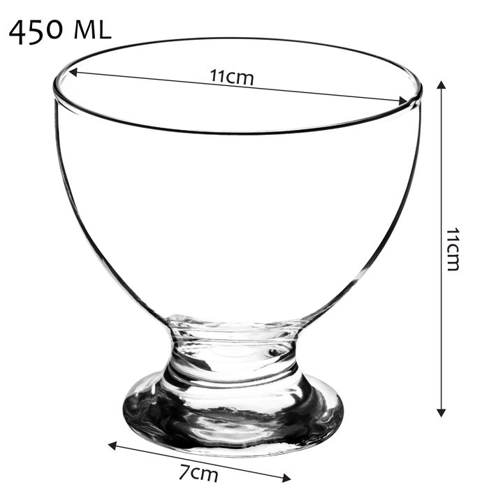 Lot De 12 Coupes à Glace MamboCat LONDON - Verre Conique 350ml Avec Pied - Pour Desserts Et Cocktails