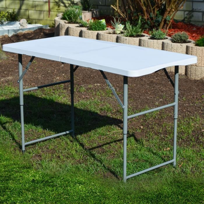 Table aluminium pour exterieur pliable 120 cm Anthracite