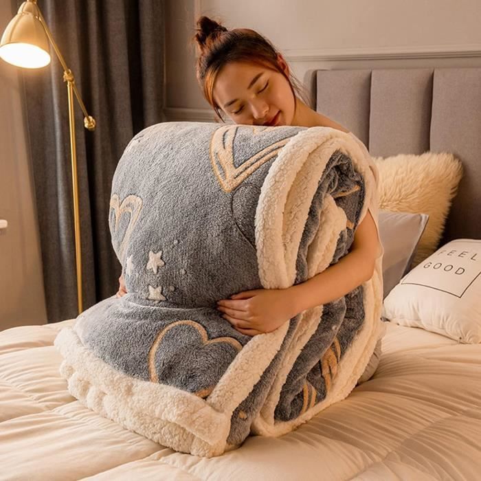Housse de couette polaire épaisse, douce et chaude, couvre lit pour bébé,  linge de lit pour la maison