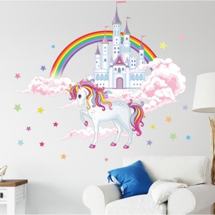 Autocollants Muraux Étoilés de Dessin Animé pour Chambres d'Enfants