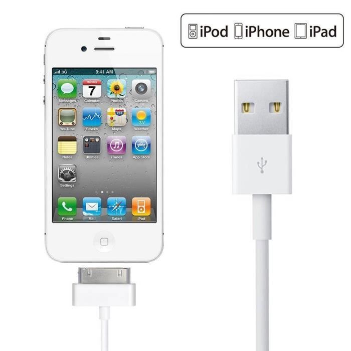 Cavo USB Caricatore E Dati Per IPod Nano 2G 3G 4G 5G 6G - Bianco