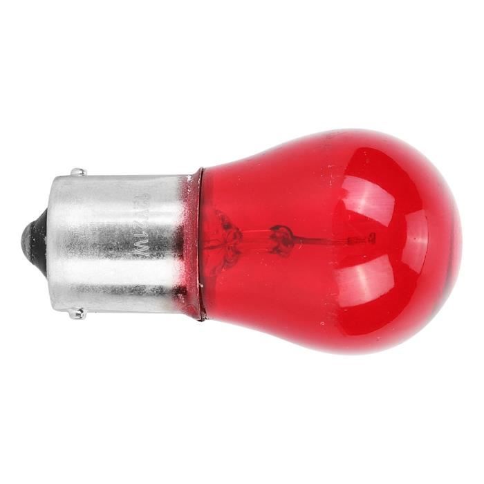 10 ampoules halogene BA15S / P21W rouge 12V/21W S25