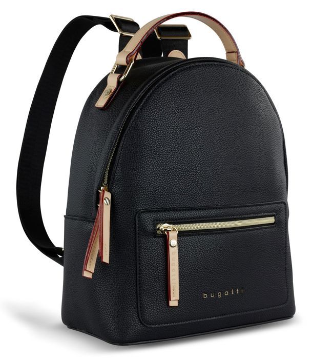 bugatti Nero Sac à Dos Homme Ordinateur Portable 15 Pouces en Nylon et Cuir - Noir