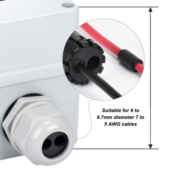 Disjoncteur DC 2P 1000V 20A IP65 - Pour Systèmes Solaires PV - Étanche Et Robuste