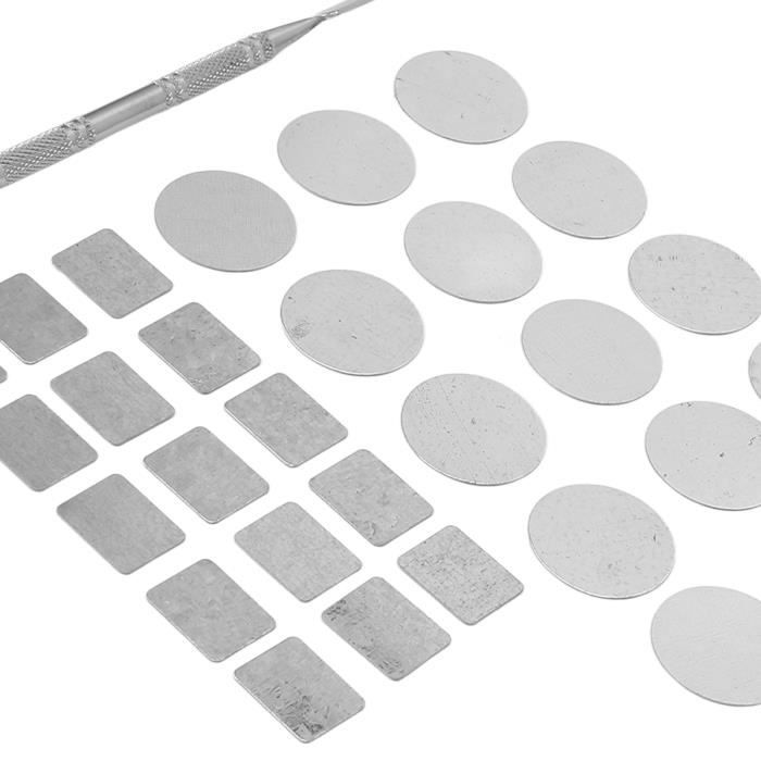 PandaHall 50pcs Casseroles vides en métal, Casseroles à Palette rectangulaire 28.5x21mm Organisateur de Rouge à lèvres Fard à paupières pour la Palette cosmétique de Maquillage