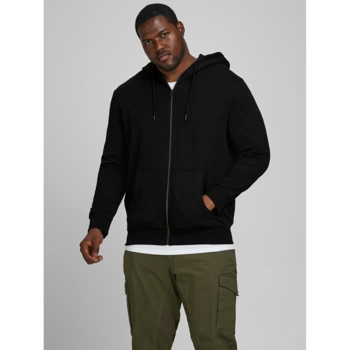 Pull à Capuche Zip Jack & Jones JJEBASIC - Coupe Régulière - 85% Coton - Neuf Avec étiquette