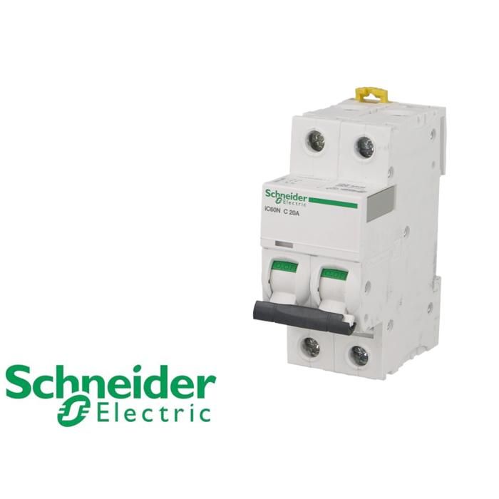 Disjoncteur iC60N 63A - 2pôles courbe C - 10kA+ Bloc